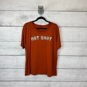 Shyanne Plus Size Orange Western Hot Shot Short Sleeve Graphic Tee Size XXL